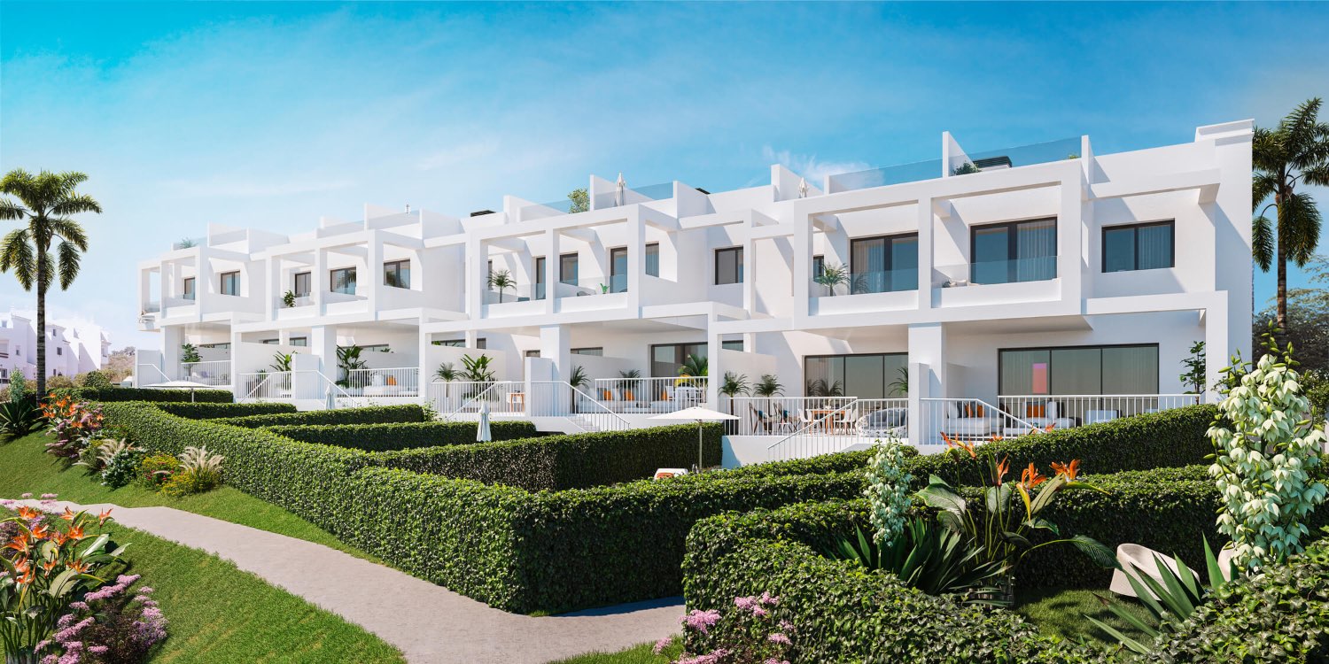 Casas adosadas de lujo y de alta calidad de nueva construcción con vistas panorámicas al mar