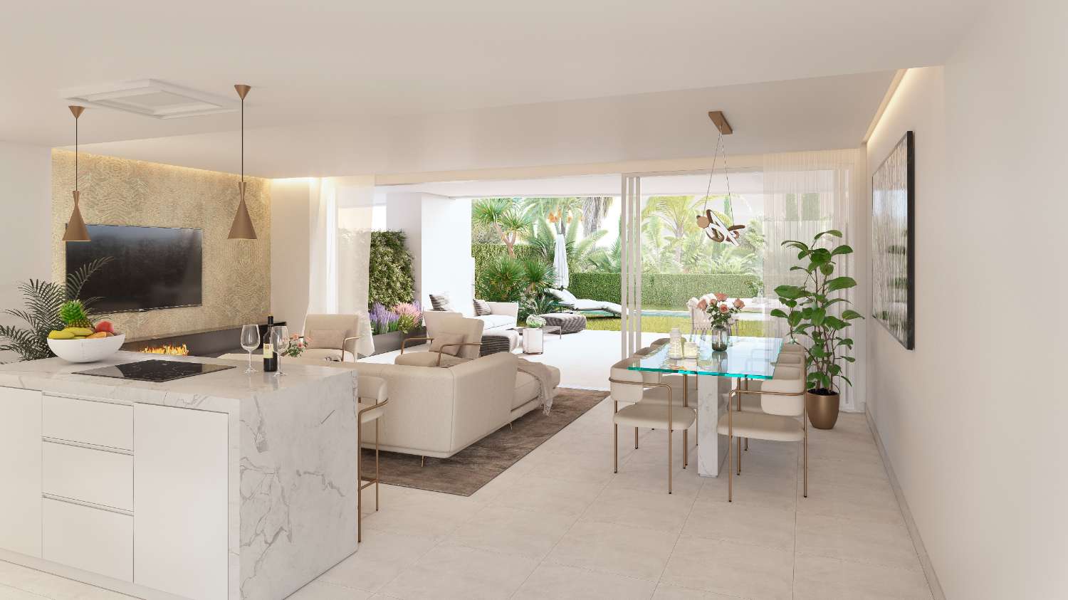 Ground Floor Apartment with Garden and Views of the Sea and Golf - Costa del Sol