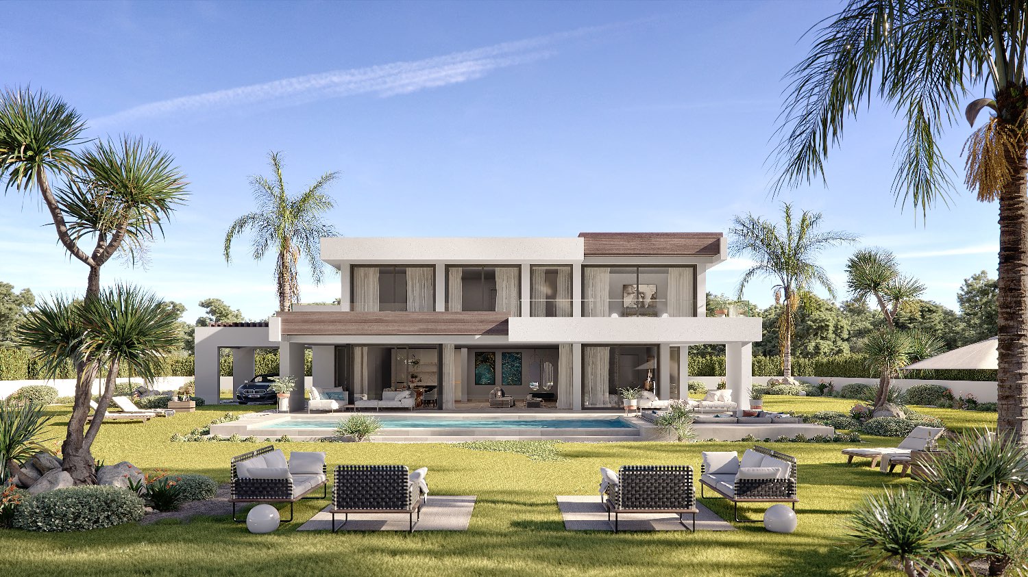 Complexe de villas de luxe exceptionnel avec les meilleures vues panoramiques sur la mer sur la Costa del Sol